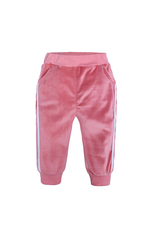 Children's Hooded Side Strip Gold Velvet Pyjama Sets