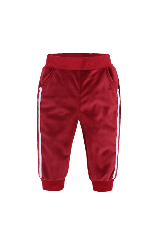Children's Hooded Side Strip Gold Velvet Pyjama Sets