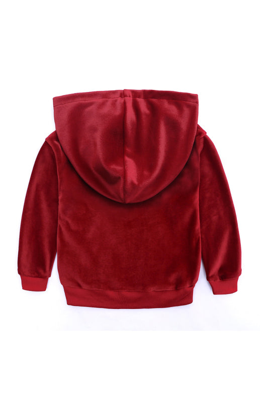 Kid's Spelling Hooded Gold Velvet Pyjama Sets