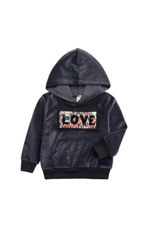 Kid's Spelling Hooded Gold Velvet Pyjama Sets