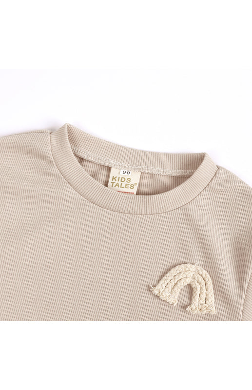 Children's Pit Strip Pullover Long Sleeve Pajama Sets