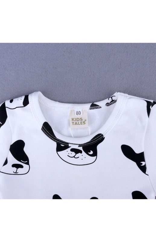 Children's Eyelash Cloud Print Brushed Children's Homewear Cotton Set