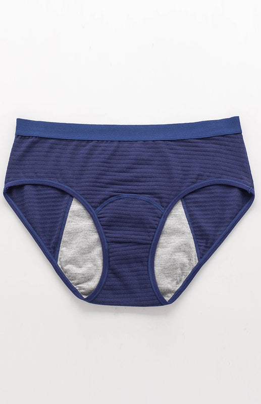 Women's Striped Print Breathable Moisture Absorbent Period Panties