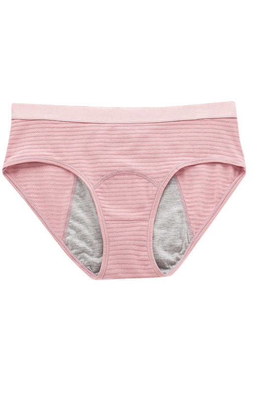 Women's Striped Print Breathable Moisture Absorbent Period Panties