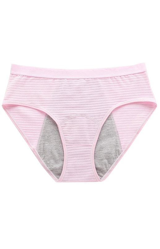 Women's Striped Print Breathable Moisture Absorbent Period Panties