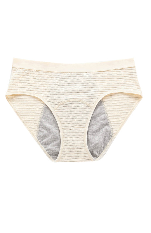 Women's Striped Print Breathable Moisture Absorbent Period Panties