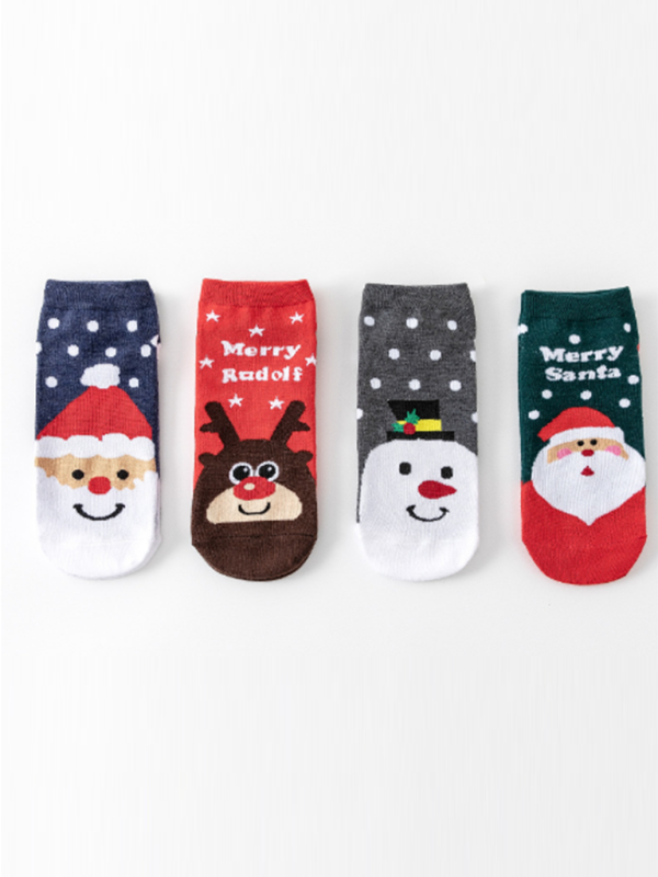 Cotton 4-Pack Cutes Christmas Socks