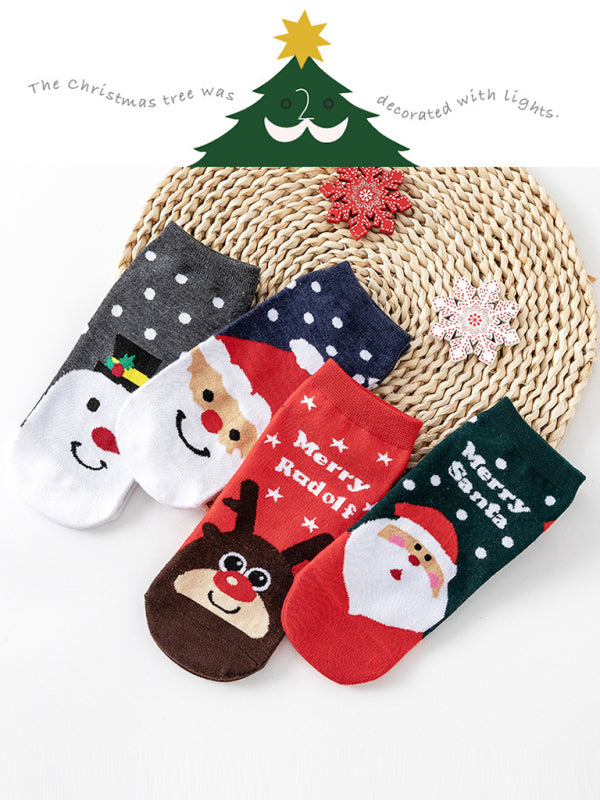 Cotton 4-Pack Cutes Christmas Socks
