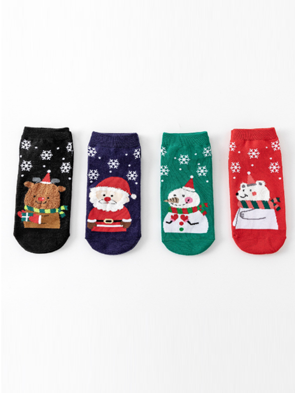 Cotton 4-Pack Cutes Christmas Socks
