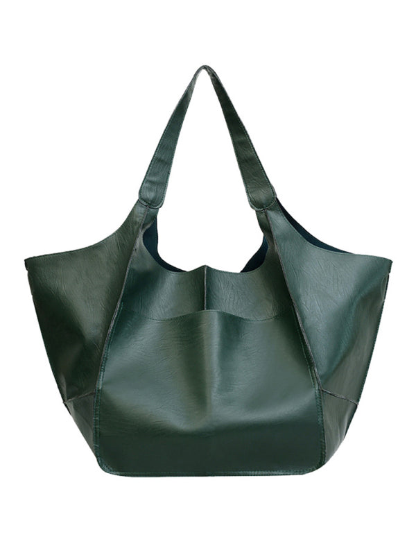 Simple Large Bag Soft Leather Large Capacity One Shoulder Portable Tote Bag
