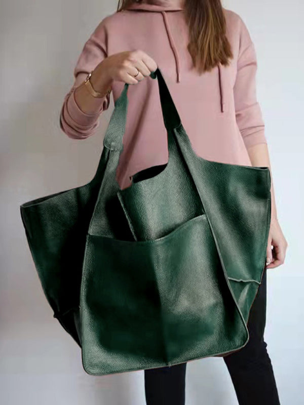 Simple Large Bag Soft Leather Large Capacity One Shoulder Portable Tote Bag