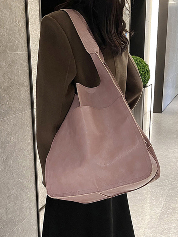 Simple Large Bag Soft Leather Large Capacity One Shoulder Portable Tote Bag