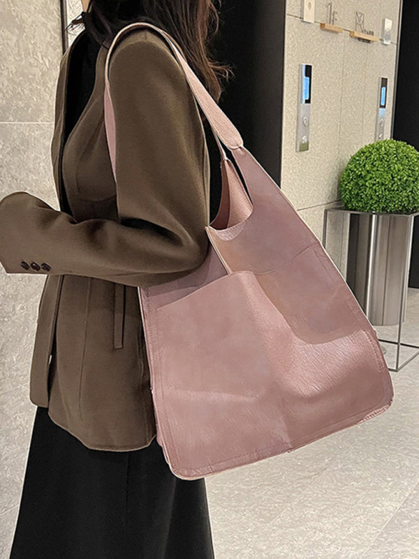 Simple Large Bag Soft Leather Large Capacity One Shoulder Portable Tote Bag