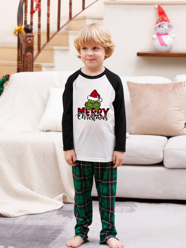 Christmas parent-child printed home pajamas two-piece set