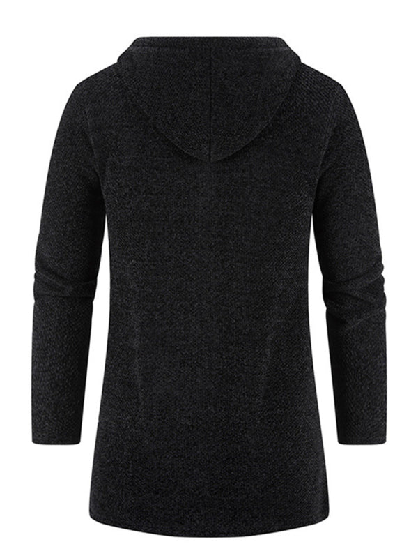 Men's casual zipper hooded cardigan