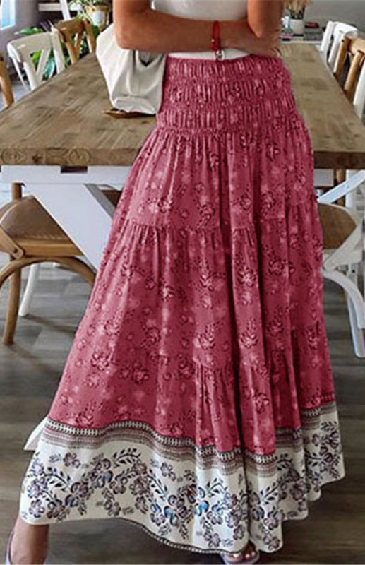 Ladies Casual Fashion Boho Print Skirt