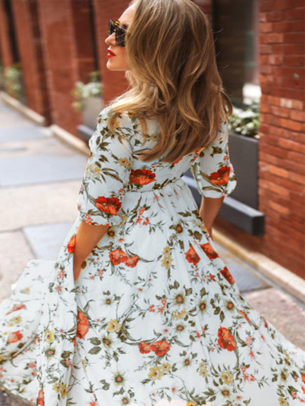 Bohemian Holiday Dress Floral printed