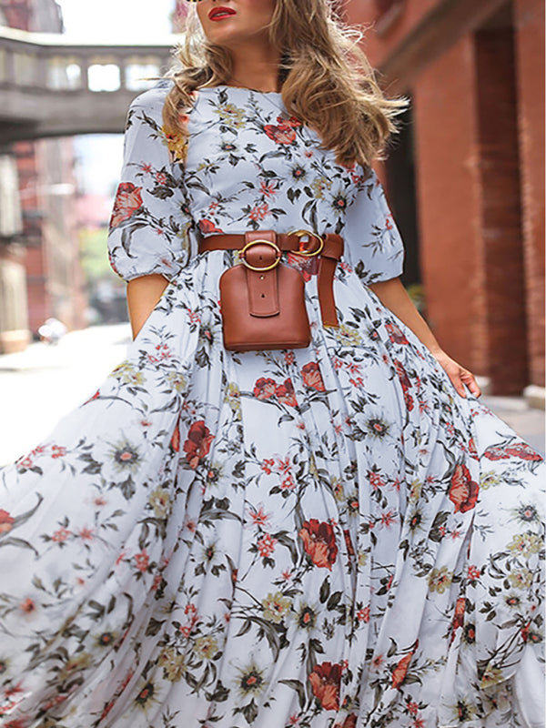 Bohemian Holiday Dress Floral printed