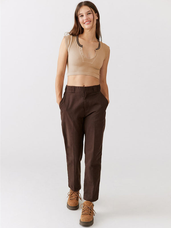 Women's V-neckline Cropped Baby Tee
