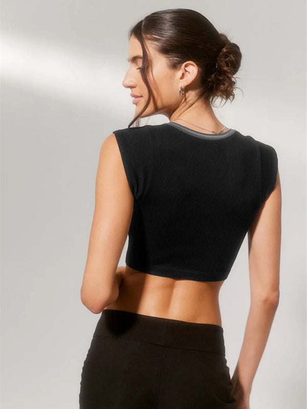 Women's V-neckline Cropped Baby Tee