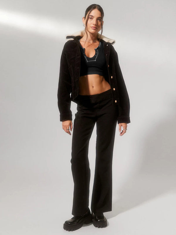 Women's V-neckline Cropped Baby Tee