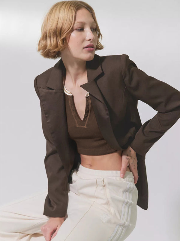 Women's V-neckline Cropped Baby Tee