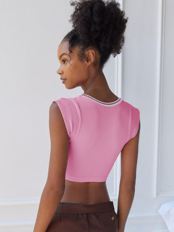 Women's V-neckline Cropped Baby Tee