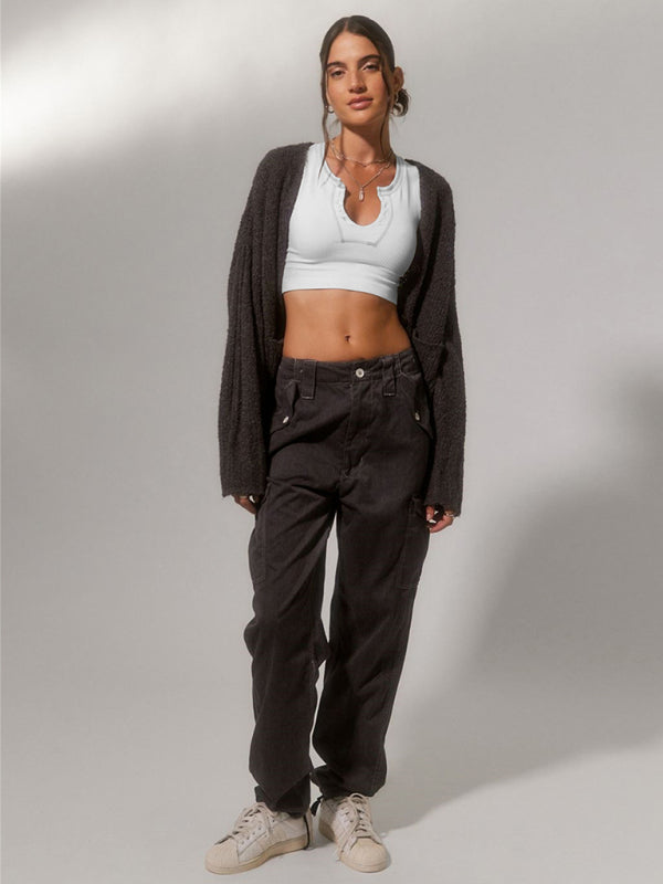 Women's V-neckline Cropped Baby Tee