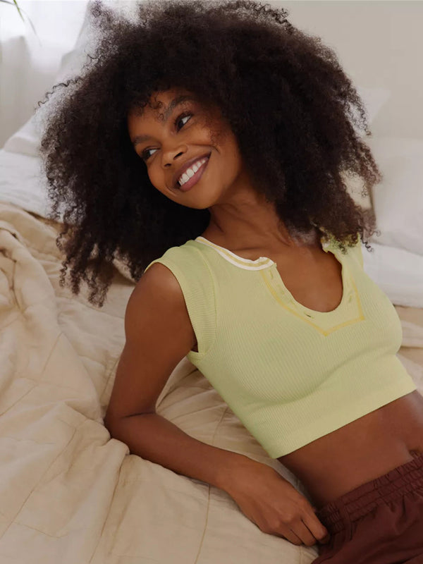 Women's V-neckline Cropped Baby Tee