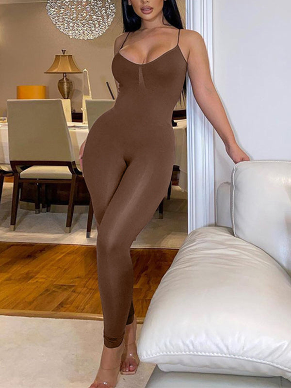 Women's Solid Color Uplevel Space Dye Midi Jumpsuit