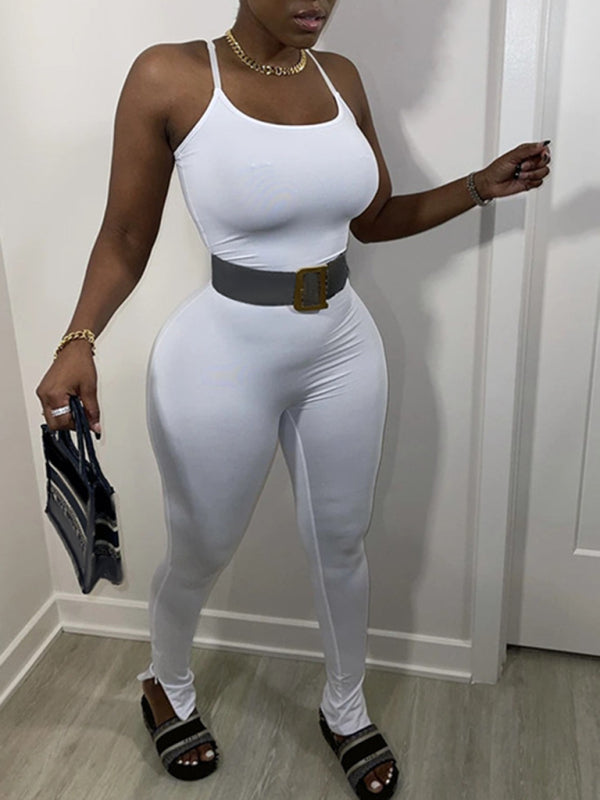 Women's Solid Color Uplevel Space Dye Midi Jumpsuit