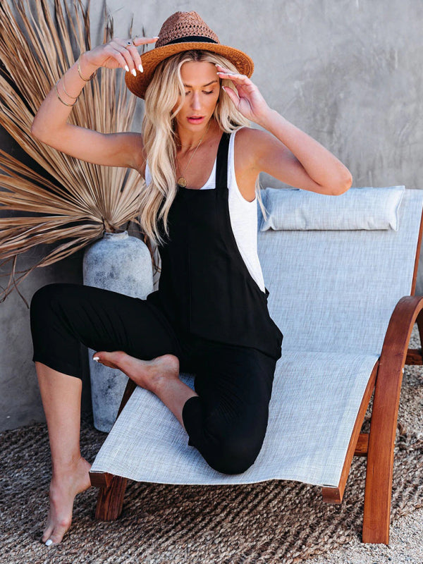 Women's Solid Color Premium Surf Cotton Gauze Jumpsuit