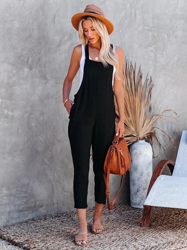Women's Solid Color Premium Surf Cotton Gauze Jumpsuit