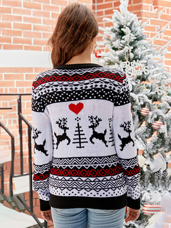 New Christmas jacquard casual pullover sweater