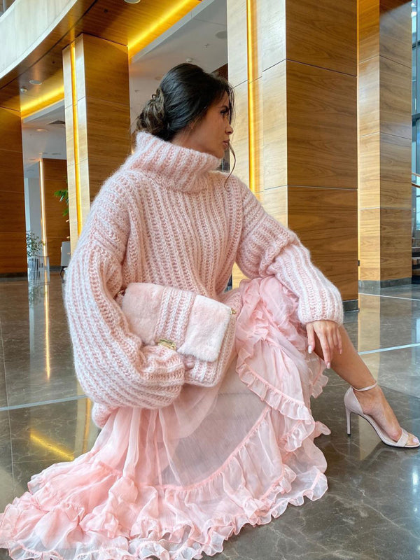 Women's turtleneck loose casual sweater