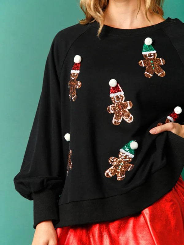 Christmas clothing women's Christmas sequined sweatshirt