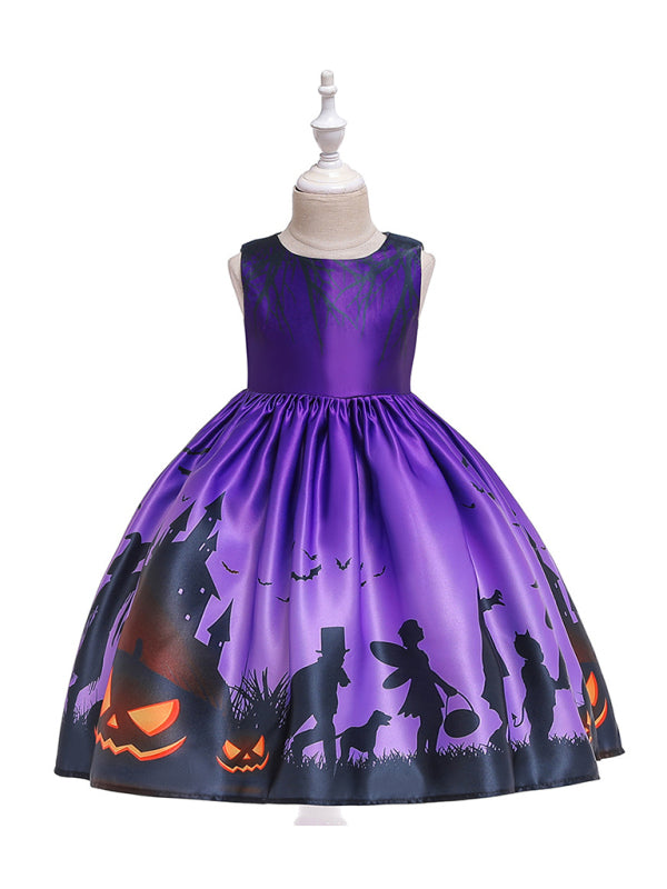 Halloween dressHalloween witch cosplay cosplay dress cartoon children's print dress