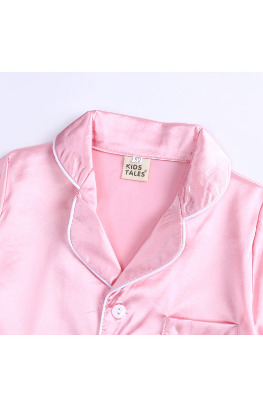 Children's Satin Long Sleeve Home Pyjama Sets