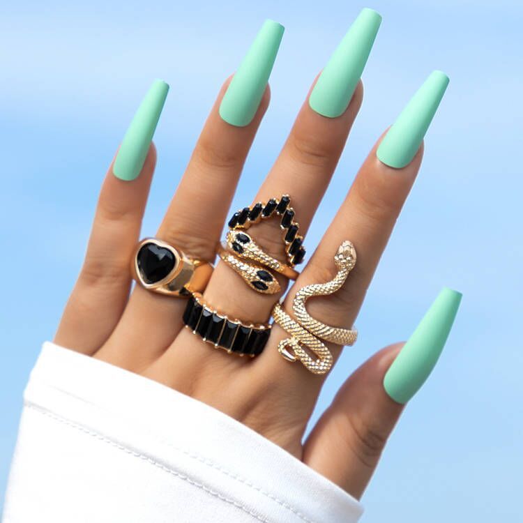 Popular jewelry ring jewelry snake-shaped love ins style five-piece ring female