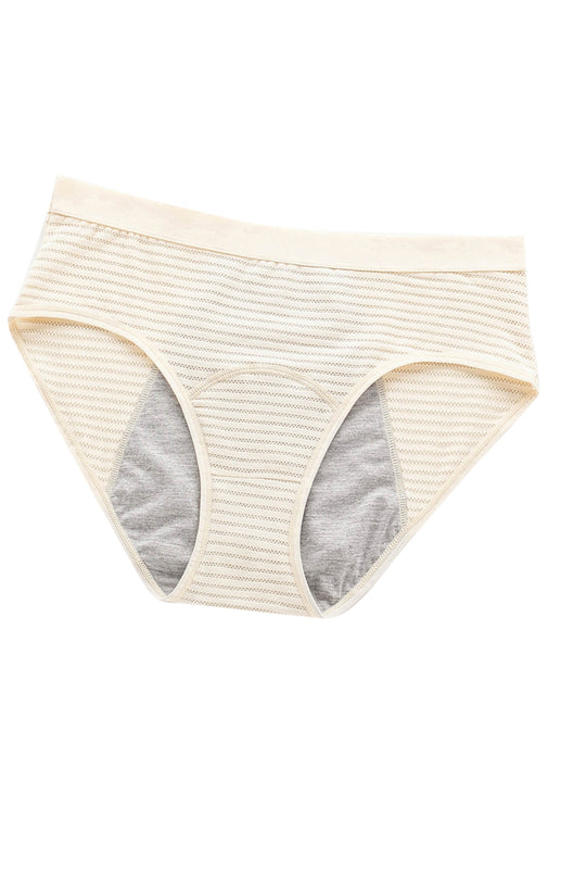 Women's Striped Print Breathable Moisture Absorbent Period Panties