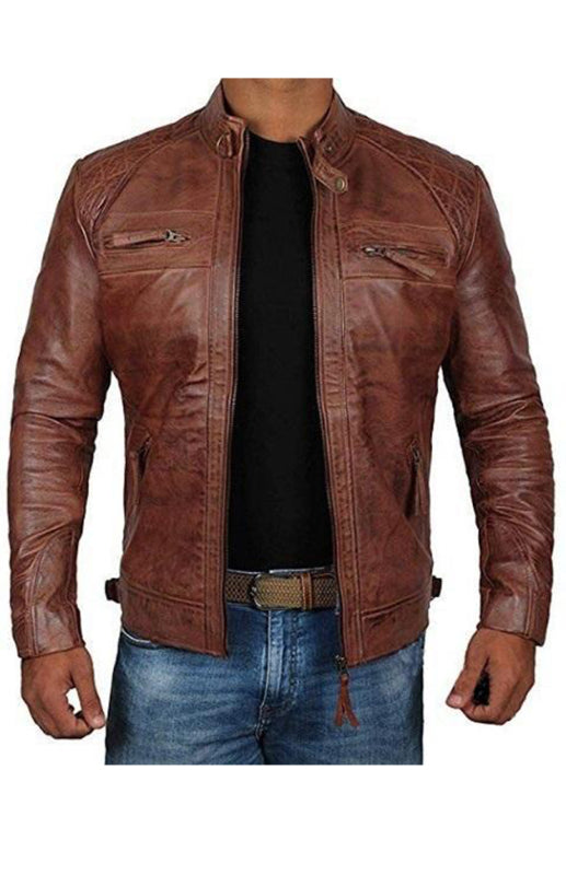 Men's Fashion Classic Leather Jacket