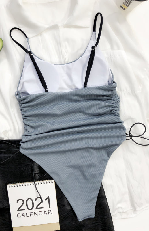 Women's One-Piece Drawstring Swimsuit
