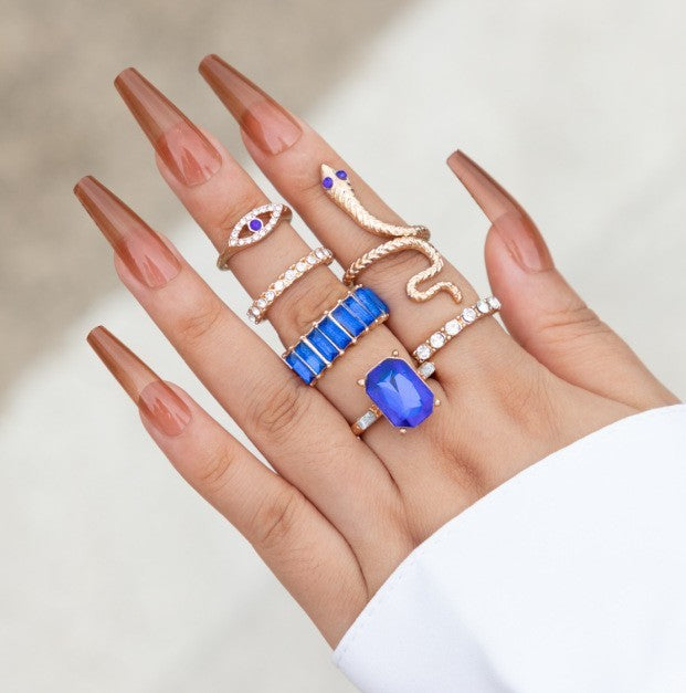 Popular jewelry ring jewelry snake-shaped love ins style five-piece ring female