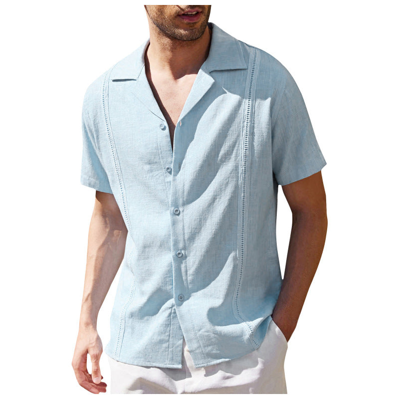 Men's Solid Color Linen Resort Shirt