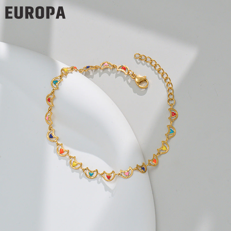 women's cute oil dripping love bracelet