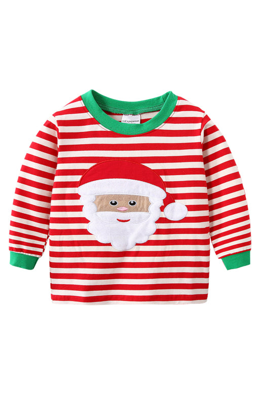 Children's Cotton Crew Neck Long Sleeve Trousers Print Christmas Suit