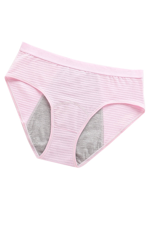 Women's Striped Print Breathable Moisture Absorbent Period Panties