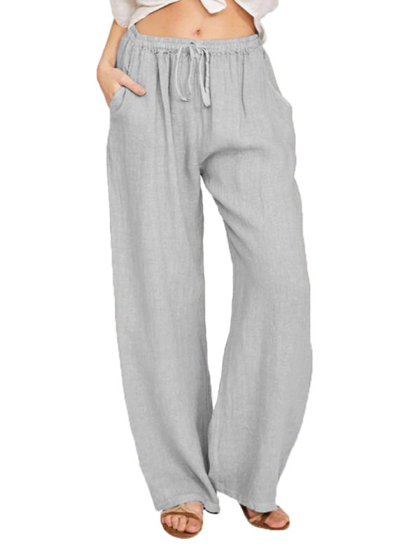 Women's Solid Color Linen Blend Pants
