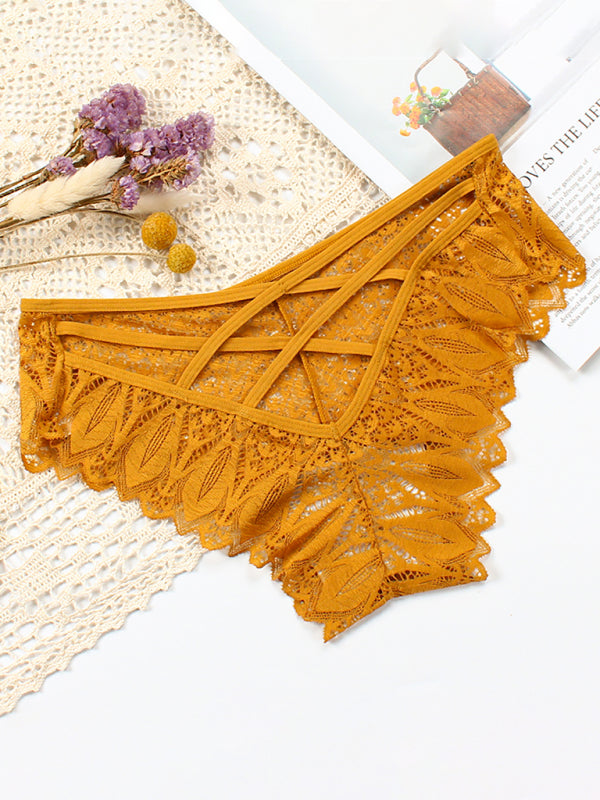 Women's Lace Cross Strap Comfortable Briefs