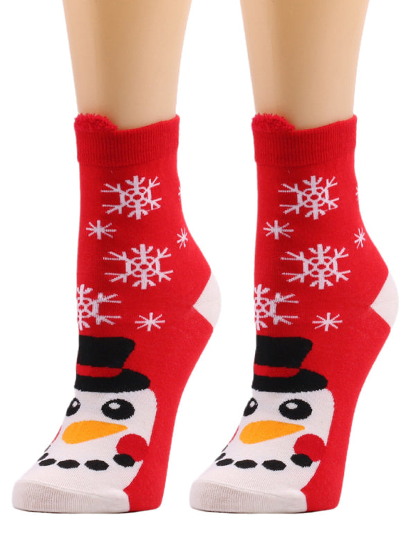 Women's Christmas Color Medium Tube Trendy Women's Socks
